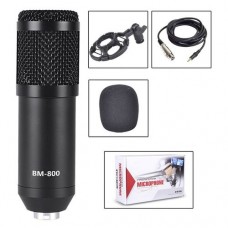 Condenser Microphone Audio Mic Studio Sound Recording Microphone - Black