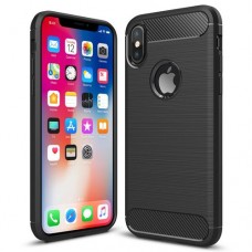 IPhone X Case Carbon Fibre Back Cover Case-Black  