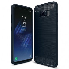 Samsung S8 Case Carbon Fiber Back Cover Case-BLUE