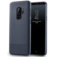 Samsung S9 Case Carbon Fiber Back Cover Case - Blue 