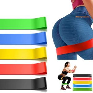 Resistance Bands (Set of 5)  Fitness Exercise Bands Elastic Yoga Pilates Sports GYM Fitness Exercise