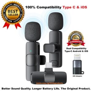 K9 Dual Wireless Microphone TYPE-C Android IPhone IOS Wireless Lapel Microphone