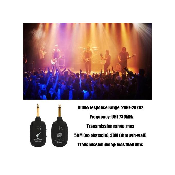 A8 UHF Wireless Guitar Transmitter Receiver Set 730mhz 50m - Image 4