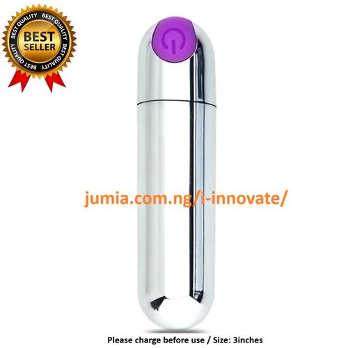 Rechargeable Strong Bullet Vibrator Sex Toy-Silver