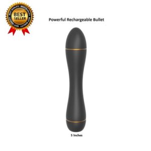Rechargeable Strong Bullet Vibrator Sex Toy-Black