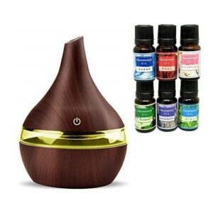 Essential Oil Diffuser Aromatherapy Diffusers Cool Mist Humidifier LED Lights For Home Office & 6 Set Scented Fragrance Essential Oils