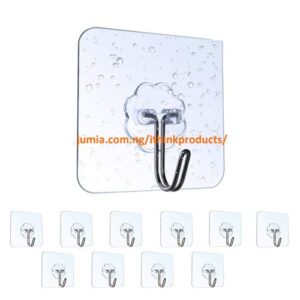 10PCS Strong Self-adhesive Wall Hook, Door Sticky Hanger.