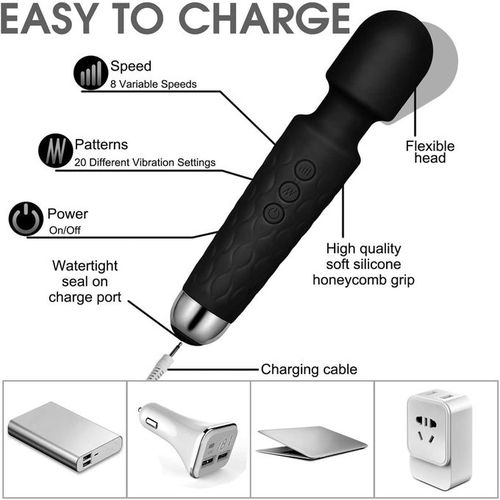 20 Mode Rechargeable Strong Wand Vibrator Sex Toy - Image 3