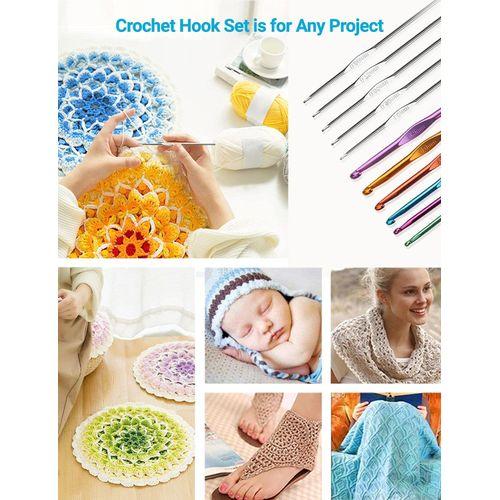 Crochet Hook Set 100pcs With Yarn Knitting Needles Sewing Crochet Kit + Storage Bag - Image 3