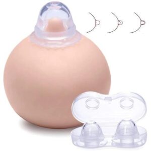 Soft silicone nipple corrector for flat and inverted nipples helping breastfeeding mothers improve baby latch