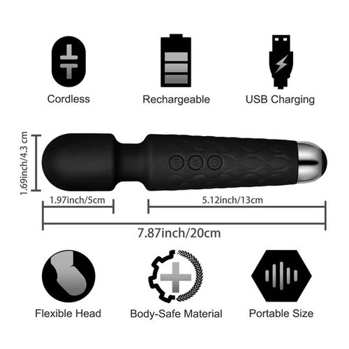 20 Mode Rechargeable Strong Wand Vibrator Sex Toy - Image 4