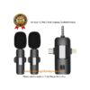 3-in-1 dual wireless lavalier lapel microphone compatible with iPhone Android Type-C and DSLR camera