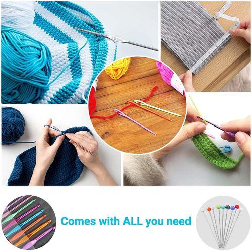 Crochet Hook Set 100pcs With Yarn Knitting Needles Sewing Crochet Kit + Storage Bag - Image 4
