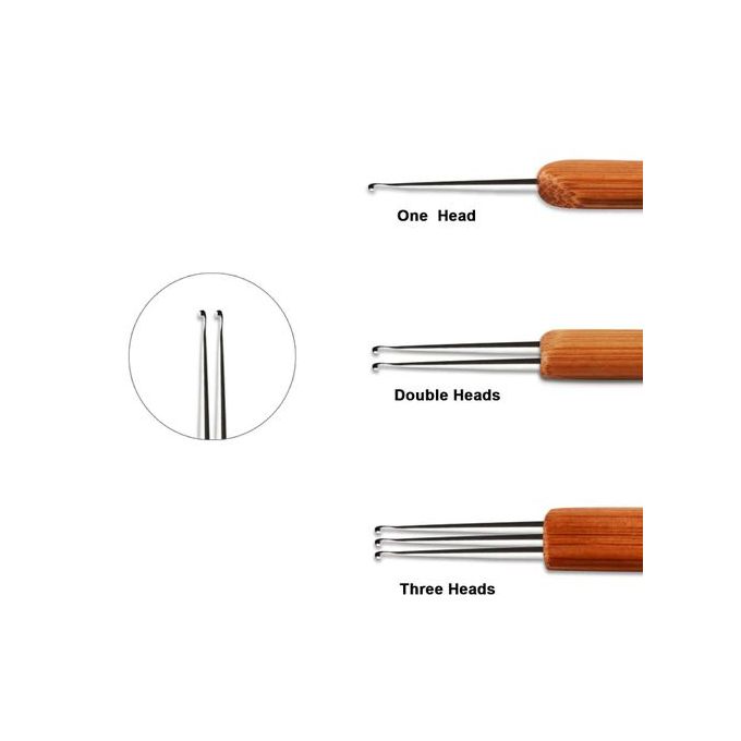 3Pcs Dreadlock Crochet Hook Dirty Braid Crochet Needle Wig Knitting Tool 0.75mm - Image 3