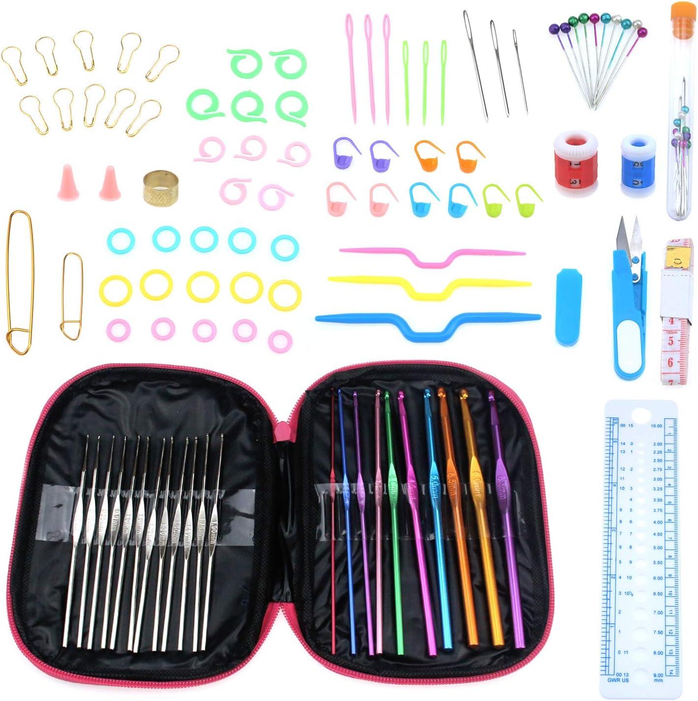 Crochet Hook Set 100pcs With Yarn Knitting Needles Sewing Crochet Kit + Storage Bag - Image 8