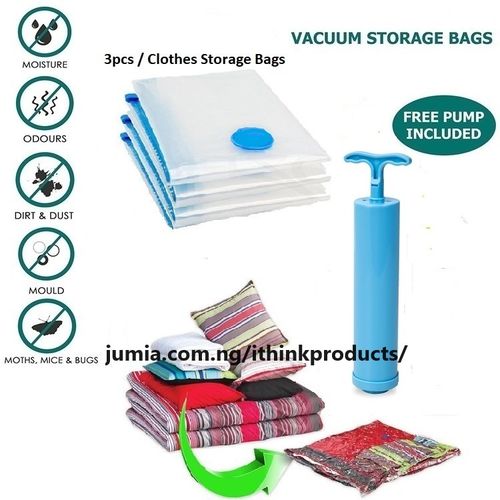 3pcs Vacuum Storage Clothing Bags Space Saver Bags