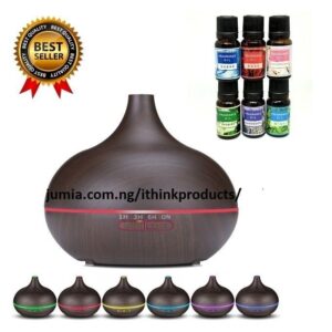 Ultrasonic aroma air humidifier essential oil diffuser with LED lights for home and bedroom