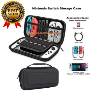 Nintendo Switch carrying case with game storage and hard shell protection for OLED model