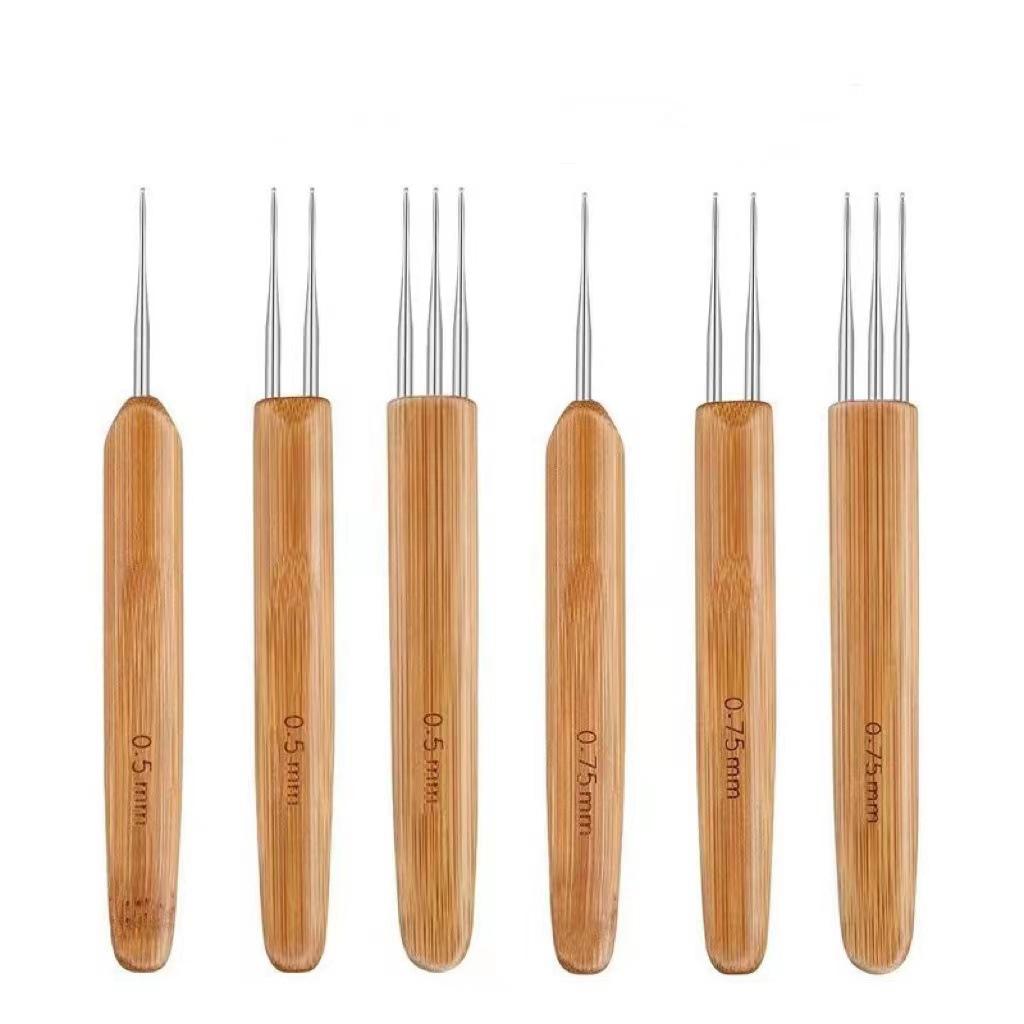 8Pcs Dreadlock Crochet Hook Dirty Braid Crochet Needle Wig Knitting Tool 0.5mm 0.75mm