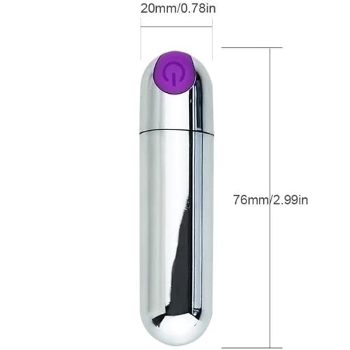 Rechargeable Strong Bullet Vibrator Sex Toy-Silver - Image 5