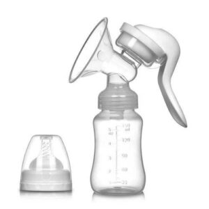 Breast pump manual with 150ml BPA free feeding bottle for breastfeeding mothers and newborn babies