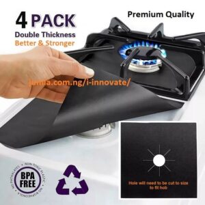4pcs Gas Cooker Protector Cover Gas Stove Burner Cover Mat Protectors - Reusable